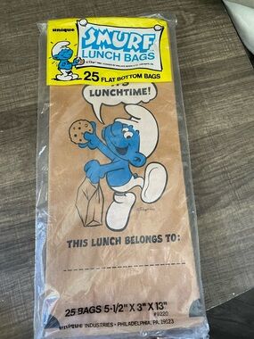 Vintage 1983 Smurf Lunch Bags - New
- Unopened - 25 Count